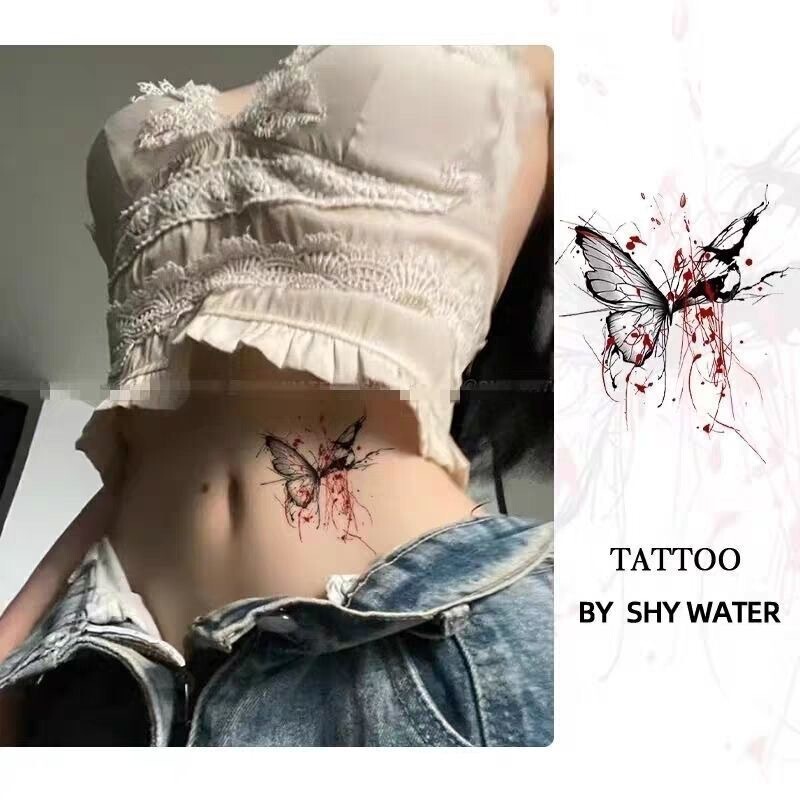 Residual Butterfly Blood Night Tattoo Sticker Spice Girl Sweet and Cool Pure Style Dark Style Collarbone Waist Color Butterfly Tattoo Sticker Residual Butterfly Blood Night Tattoo Sticker Spice Girl Sweet and Cool Pure Style Dark Style Collarbone Waist Color Butterfly Tattoo Sticker