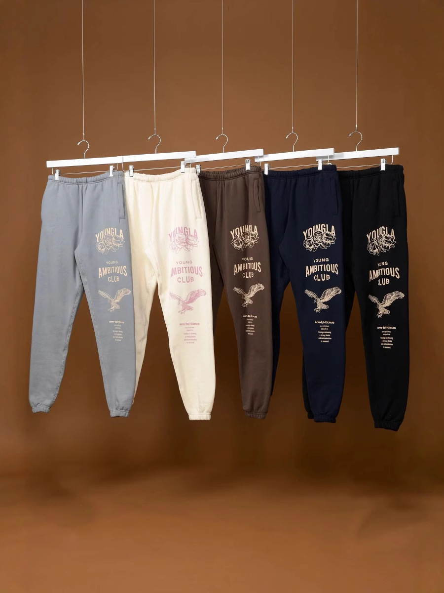 YOUNGLA Pantalones deportivos de fitness para hombre Pantalones deportivos de estilo americano para pareja de fitness para mujer