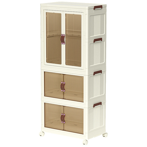 Installation-free storage cabinet bedroom transparent baby wardrobe children's clothing storage cabinet foldable storage cabinet home