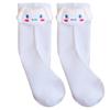 Brand Japanese cute white cotton knee socks for elementary school students, mid-length