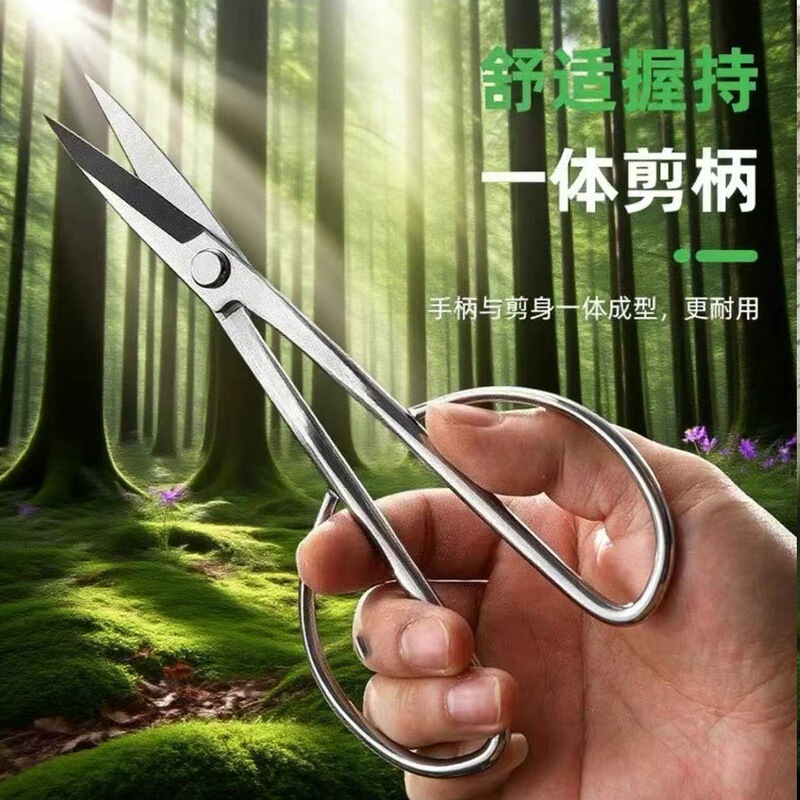 叶芽剪全钢一体不锈钢材质园艺剪叶芽剪嫩芽剪刀插花盆景枝呀剪刀|undefined