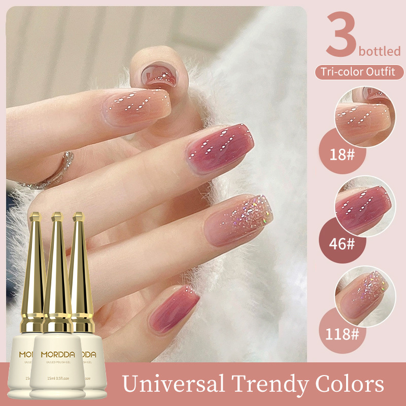 2025 nuevo traje especial de salón de manicura de color popular de color blanco mágico de champán de platino