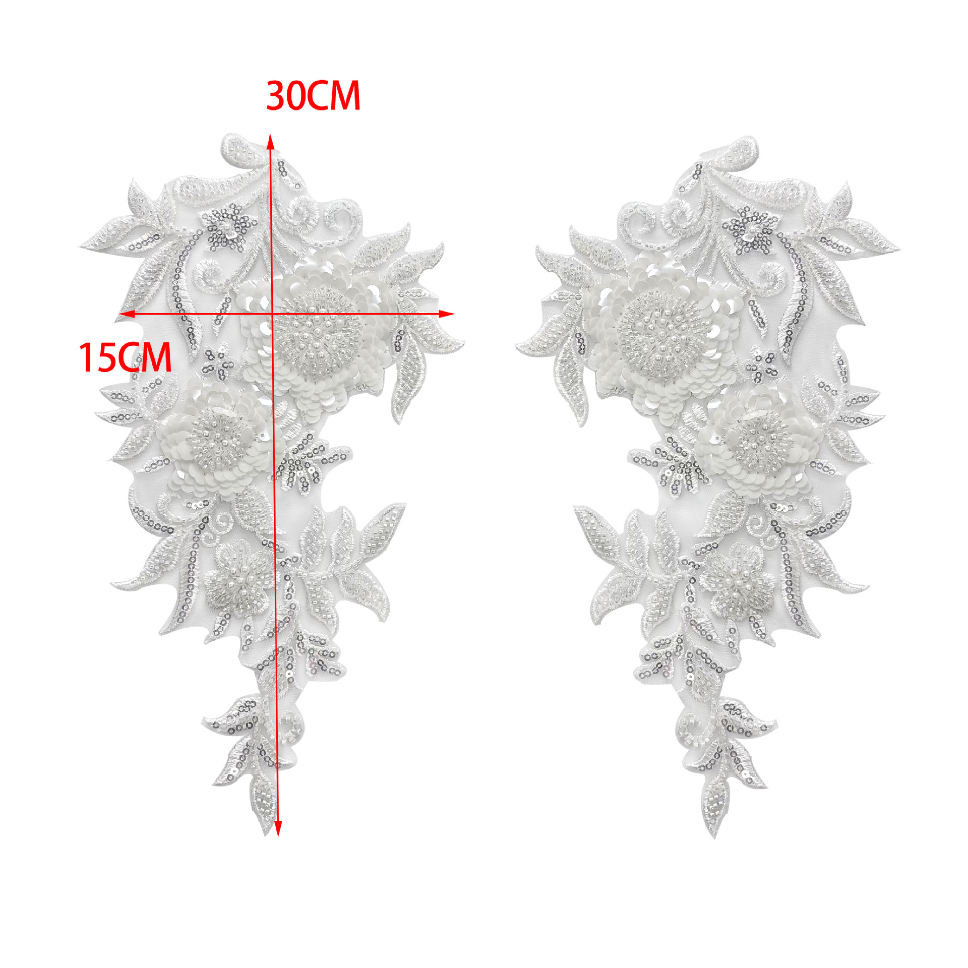 Clavos tridimensionales esquinilla de encaje accesorios de ropa vestido de baile decoración de flores image 6