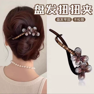 蝴蝶一字夹扭扭夹高级感轻奢品质发夹发饰精致头饰盘发跨境