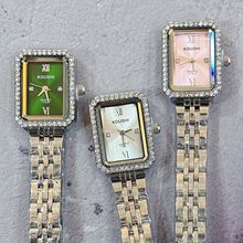轻奢小众环钻设计感女表学生韩版长方形复古洋气质女士石英表批发