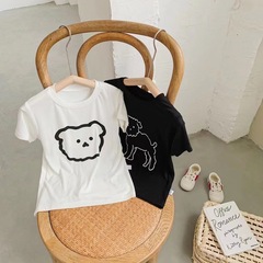 新款兒童t恤夏季女童短袖t恤批發韓版休閒男童上衣一件代發童裝
