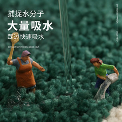 Cross-border simple thickened bathroom absorbent floor mat carpet home entrance door flocked anti-slip mats