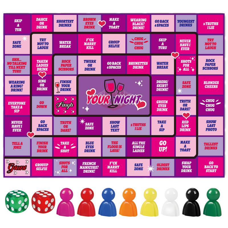 Cross-border New Tipsy Land Party Board Game Adult Party Drinking Tabletop Board Game