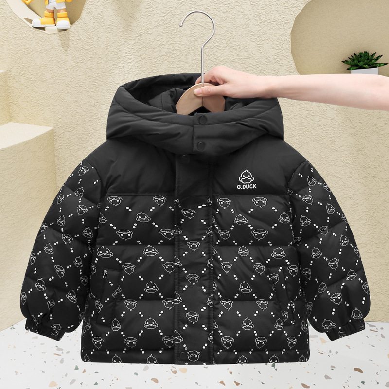 Pato amarillo negro dorado chaqueta de plumón para niños niños niñas engrosado 90 chaqueta blanca de invierno chaqueta de invierno bebé