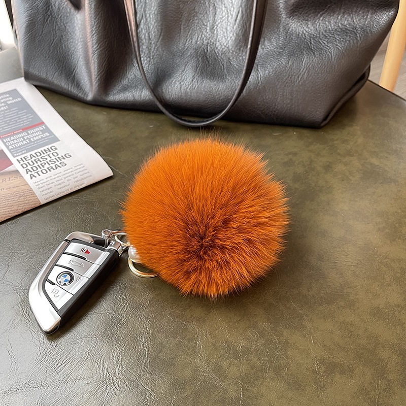 フォックスファーボールバッグペンダント、クリエイティブなぬいぐるみファーインアクセサリー、車のキーホルダーペンダント、インスタイルペンダント