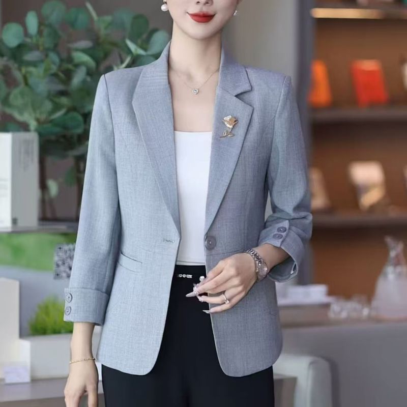 春秋2025年新款西服女爆款大码中年高档女西装休闲修身外套百搭套|undefined
