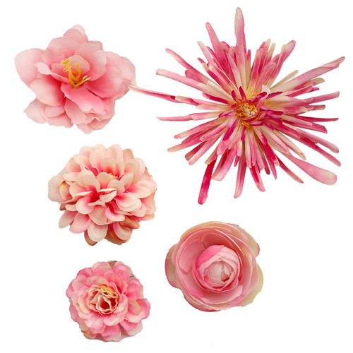 Gothic Chinese Hanfu Headpiece, Bamboo Style Silk Flower Hair Accessories, Handmade Hairpins for Photoshoots and Performances, Simulated Flowers