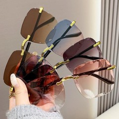 新型ファッション韓国版縁なしサングラスネット赤同型個性街拍サングラス紫外線防止サングラス