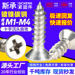 卸売りニッケルメッキ沈頭タッピングねじKAクロス溝平頭木ねじコンピュータ固定小ねじm 2m 3m 4m 5