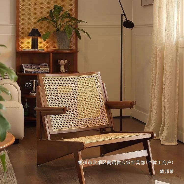 Factoria directa de sillas de madera maciza silla de caña silla de caña silla de caña silla de caña decadente retrógrado diseño de alojamiento único Changdiga image 4