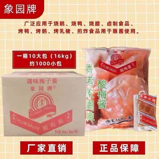 哇噢正宗象园牌梅子酱商用烤鸭酱烧鹅烧腊酸梅酱一整箱1000小包