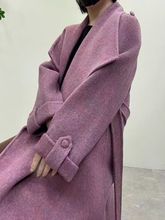 韩系浴袍款西装领大口袋双面羊毛大衣女高级感赫本风羊毛呢外套女