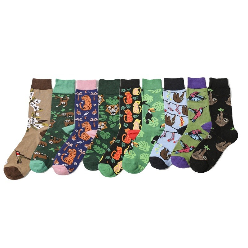 Dibujos animados de animales femeninos mediados de la pantorrilla de los hombres mono pájaro anime al por mayor calcetines moda de las mujeres de los hombres de comercio exterior ins fábrica Calcetines