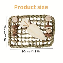 鹦鹉啃咬玩具 兔子龙猫荷兰猪笼内磨牙草垫解闷玩具带挂扣两个