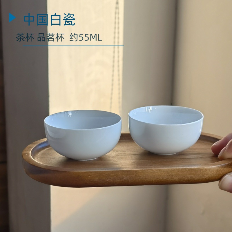 De Hua porcelana blanca taza de té de cerámica 6 conjuntos de taza de té de jade de lana taza de té de taza de té de kung fu image 1
