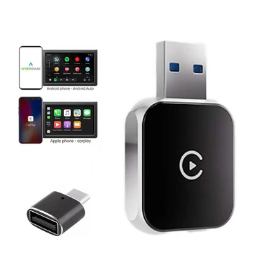 2026 New Cross-Border Model Carplay Box Wired to Wireless Android Auto Two-In-One Car Machine Interconnection Box (Simsiz CarPlay və Android Auto) - k7-c03-silver