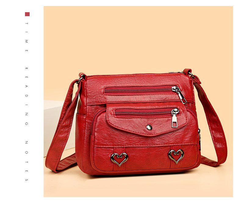 Comercio exterior crossbody nuevo bolso de hombro bolsa de textura de cuero suave moda de las mujeres europeas y americanas retro multi-Bolsillo de gran capacidad bolso de las mujeres