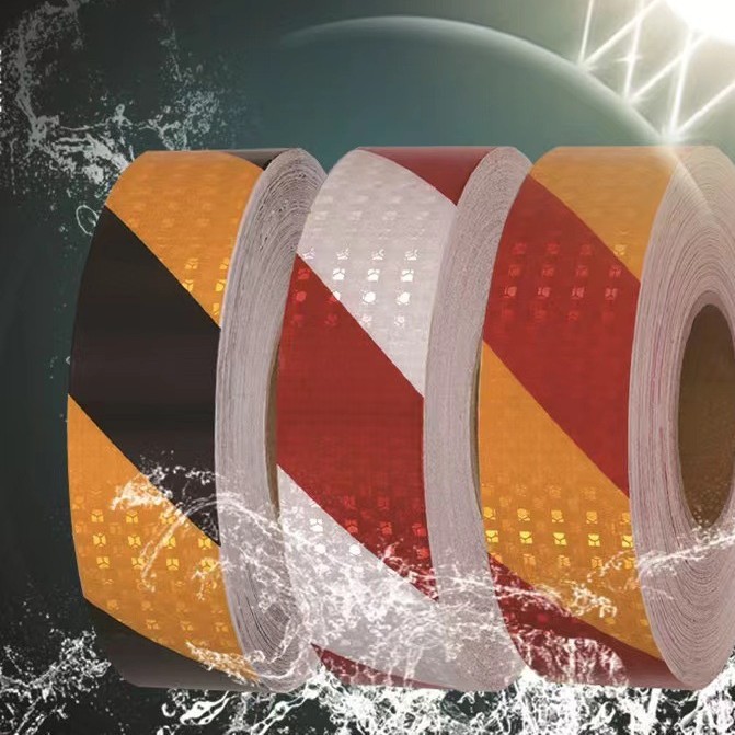 晶格满天星反光膜黑黄红白反胶带晶彩格反光膜道路交通