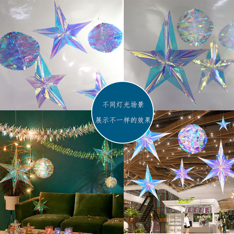 IYR7 Shopping Mall Store Summer Atmosphere Chromatic Decoration Store Corridor Pendant Birthday Scene Decoration Ceiling Hanging