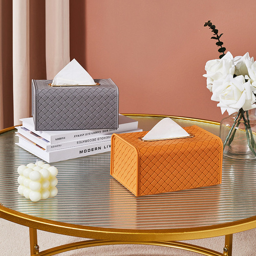 High-looking leather spring paper box for home living room, bedroom, napkin storage box, bathroom hand tissue box