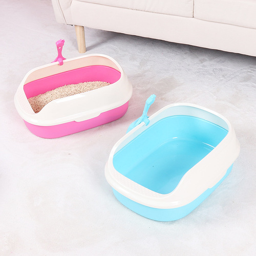 Amazon Semi-closed Cat Litter Box with Cat Litter Shovel Large Cat Toilet Online Agency Wholesale