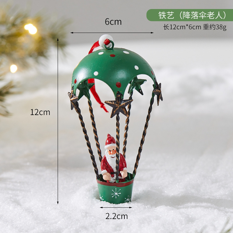 越境新品鉄芸クリスマスツリー小郵便箱サンタクロース雪だるまショーウインドー配置ストラップ飾り小置物|undefined