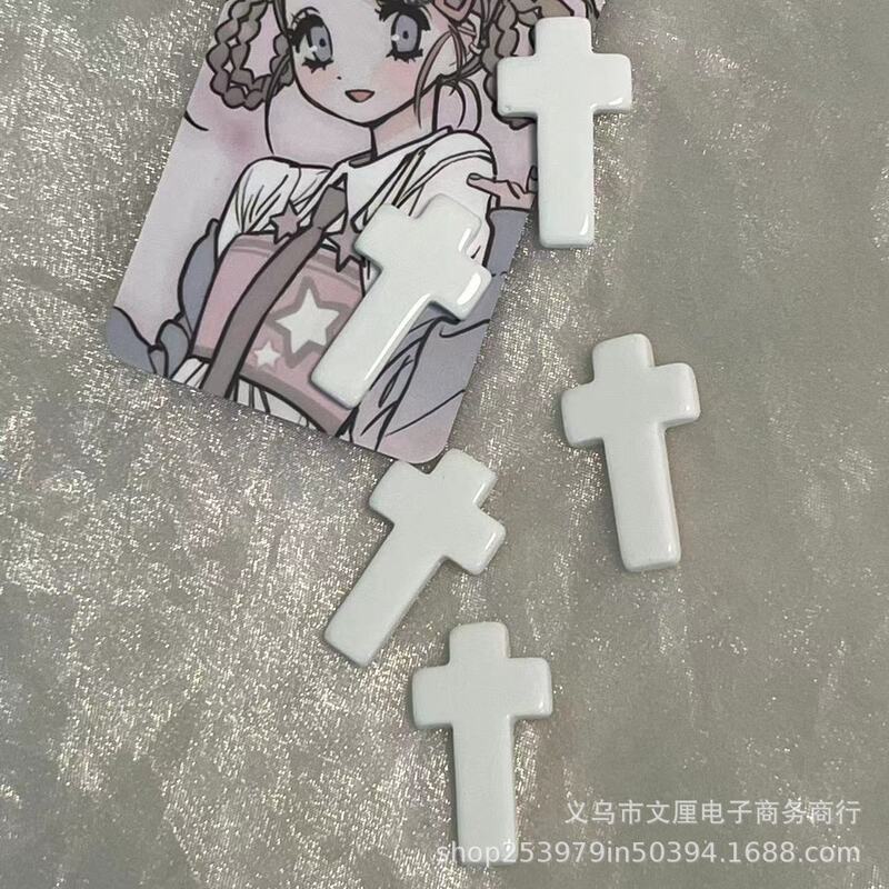 2023 new y2g solid color white cross DIY cream glue phone case photo frame design material accessories accessories