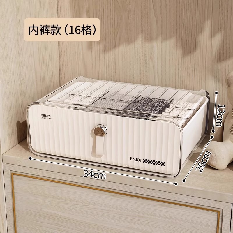 Caja Organizadora de Ropa Interior con Compartimentos de Plástico Con Compartimentos para Cajón y Dormitorio image 12