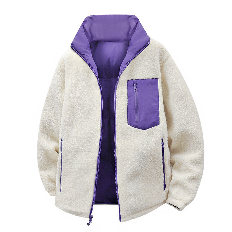 [Reversible] New Winter Style Japanese-Style Lamb Wool Cotton Jacket for Teenagers, Outdoor Water-Resistant Trendy Brand Warm Cotton Coat