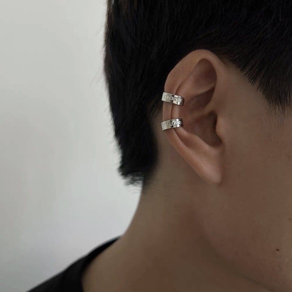 Minimalist Niche Design New Trendy Non-Pierced Ear Cuffs for Men, Light Luxury High-End Earrings and Ear Bone Clip Accessories Cross-Border