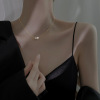 Fashionable necklace from pearl, universal chain for key bag , simple and elegant design, 925 sample silver, 2022