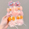 Hairgrip for princess with bow, cloth, children's hairpins, hair accessory, bangs, flowered