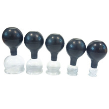 供应五件套橡胶球拔罐杯真空拔罐吸球加厚组合套装家用防滑玻璃罐