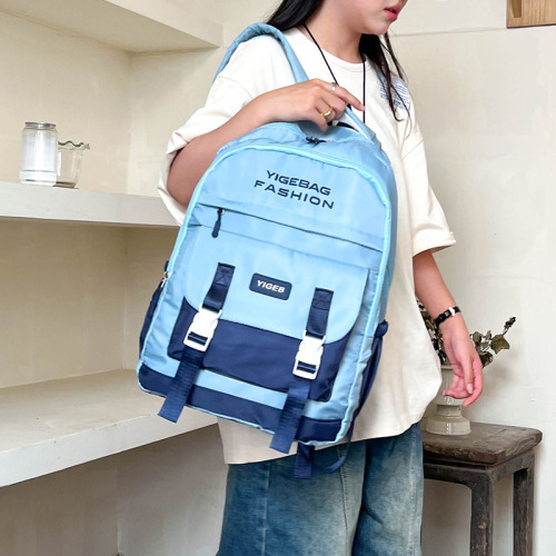 Double Shoulder Backpack for Middle School, High School, and University Students - Casual, Unisex, Outdoor Travel - Korean Style, Versatile