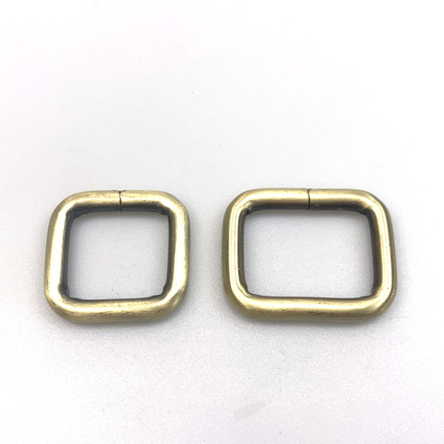 Guangdong manufacturer wholesale green ancient color iron wire square buckle luggage webbing hardware accessories