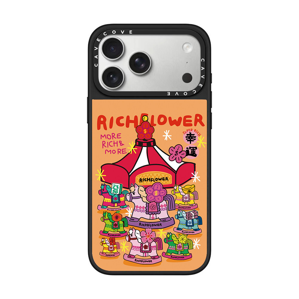 RICH FLOWER 돈 꽃 금에 꽃 추가 적용 애플 17promax 휴대전화 케이스 16 창의 15 마년