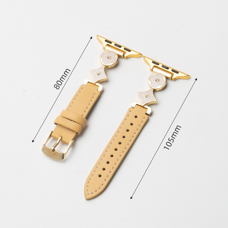 四叶草琥珀拼皮表带适用iWatchS10表带苹果S9AppleWatc女款手表带|undefined