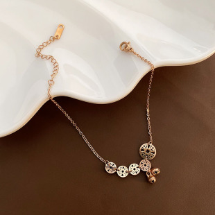 Light luxury copper coin bell anklet 2024 new fashion niche design female summer high-end feeling ins net red