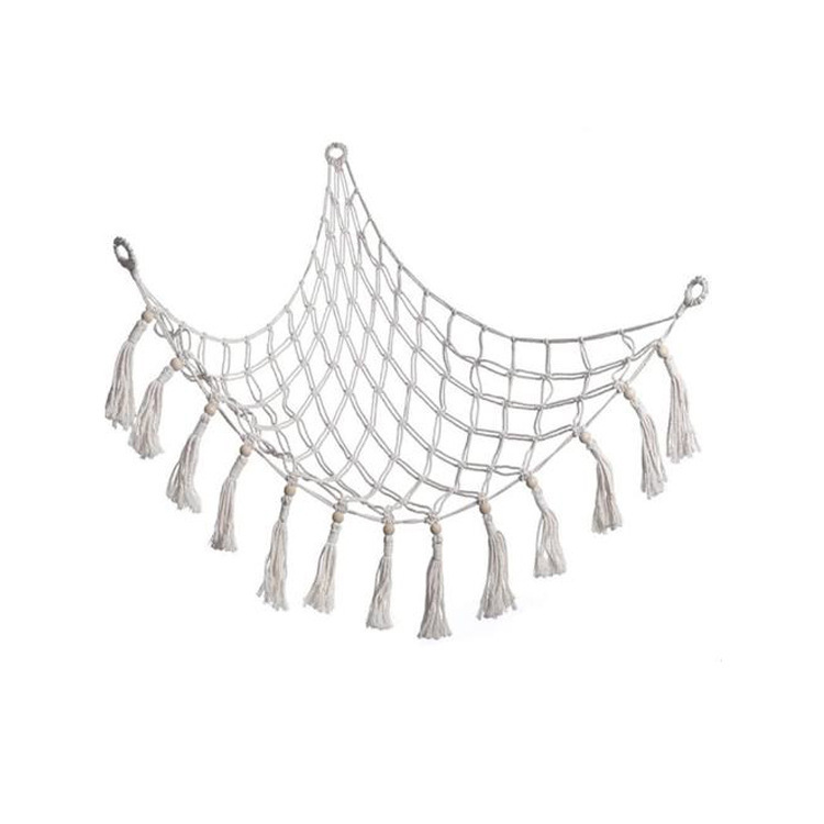 おもちゃ三角網兜手編み綿紐壁角収納寝室壁角収納網玩具公仔ハンモック|undefined