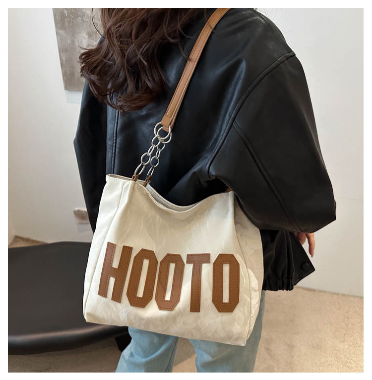 Large-capacity tote bag, high-quality and fashionable handbag for women, simple letter underarm bag for college students in class and at work undefined