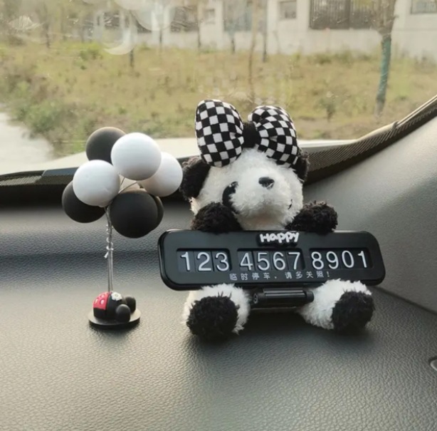 Tarjeta de estacionamiento temporal de automóvil Dibujos animados lindo creativo nuevo automóvil móvil automóvil móvil número de teléfono placa accesorios de automóvil