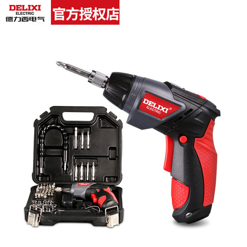 Delixi electric screwdriver electric screwdriver rechargeable handheld electric drill tool 46-piece set 3.6V lithium battery