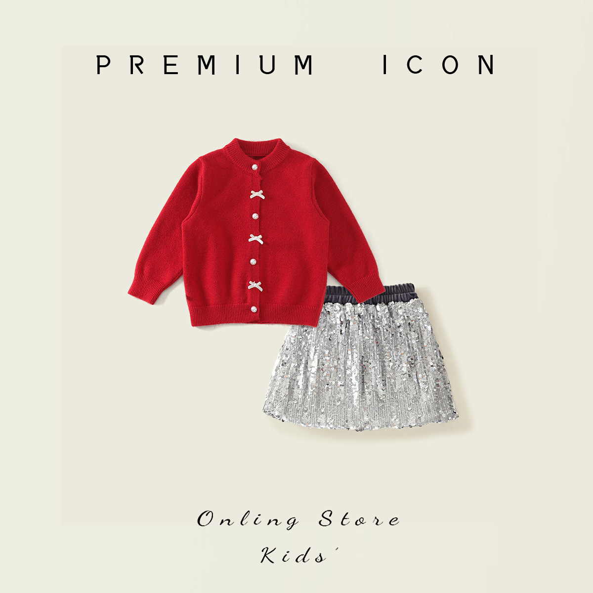 Clearance Sale! Girls' Red Knitted Cardigan, 2025 Autumn/Winter New Style, Korean Style, Bow Knot Sweater/Coat for Toddlers and Juniors