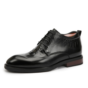 Popular in stock high-end genuine leather business formal wear brogue carved short boots best man British wedding Men Martin boots