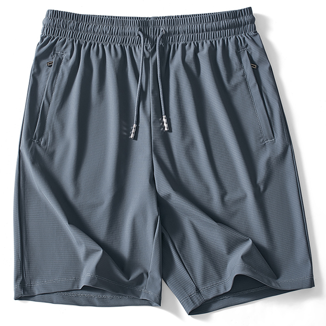 Thin and Comfortable Ice Silk Work Shorts for Men, Summer Five-Point Pants, Loose Fit, Versatile, Casual, Quick-Dry Beach Shorts